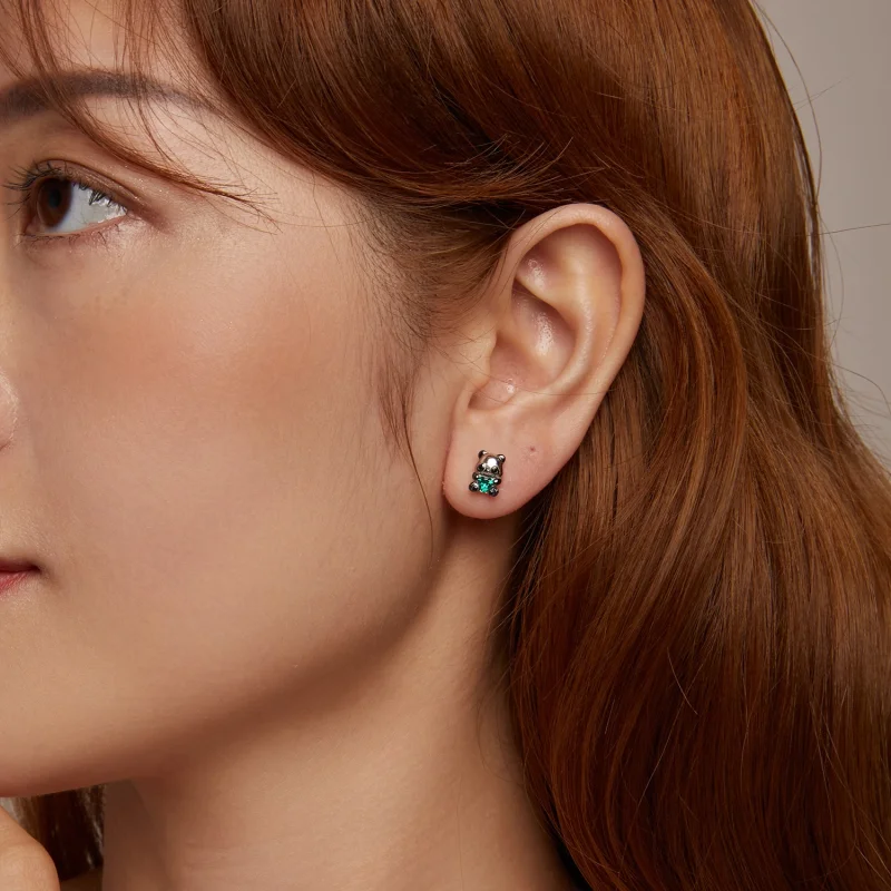 (image for) PANDORA Style Heart Panda Earrings - SCE1775 - View 9