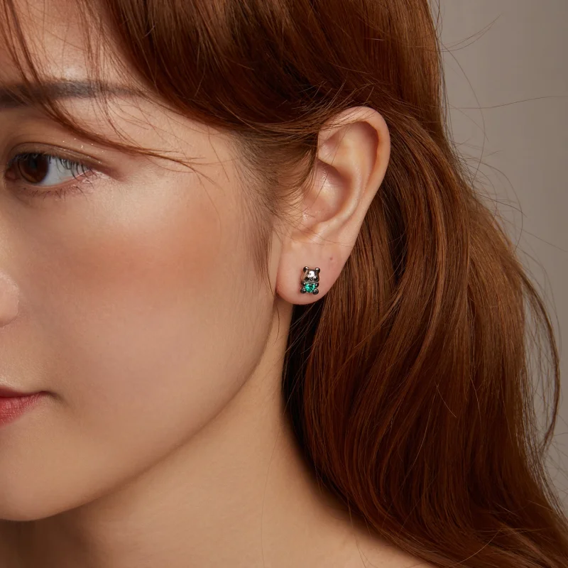 (image for) PANDORA Style Heart Panda Earrings - SCE1775 - View 10