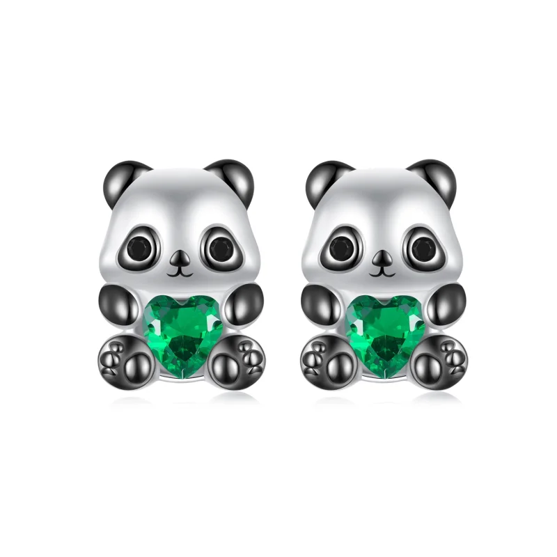 (image for) PANDORA Style Heart Panda Earrings - SCE1775 - Product Image