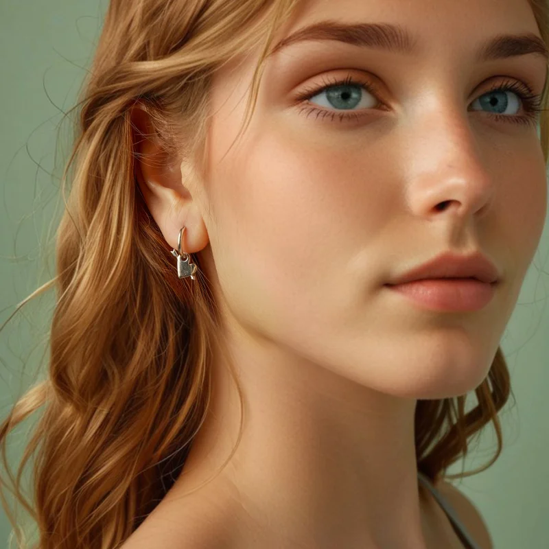 (image for) PANDORA Style Heart-piercing earrings - BSE1082 - View 8