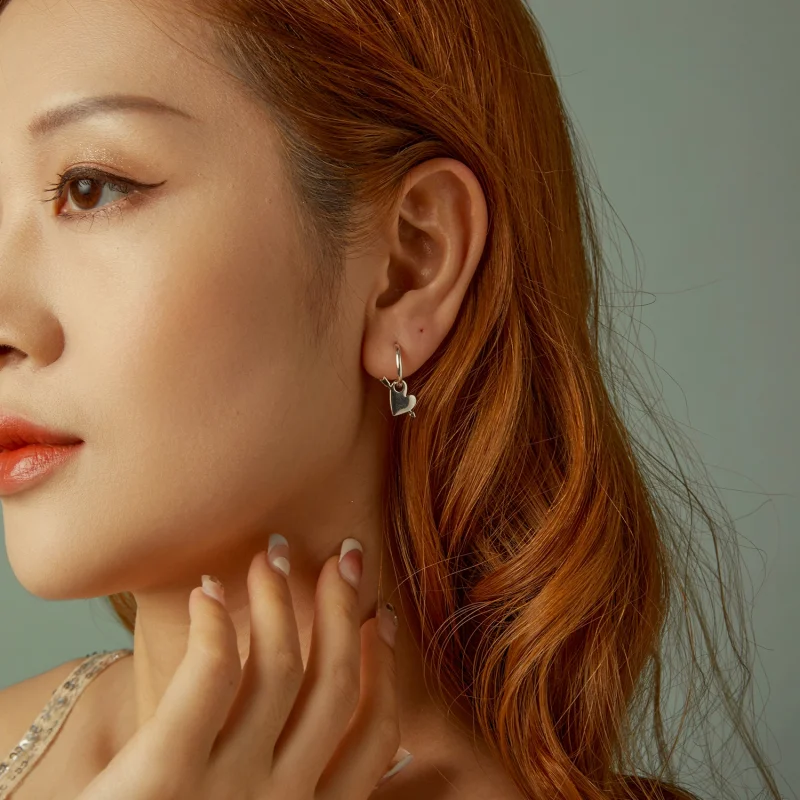 (image for) PANDORA Style Heart-piercing earrings - BSE1082 - View 9