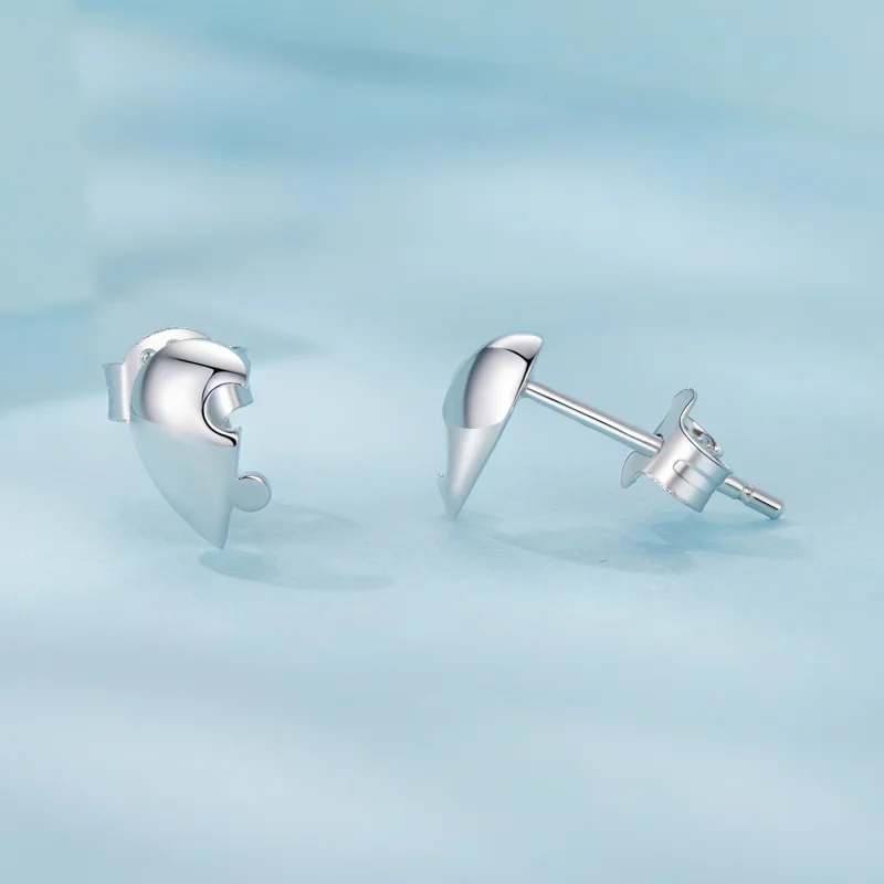 (image for) PANDORA Style Heart puzzle earrings - SCE1770 - View 4