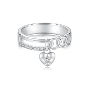 PANDORA Style Heart Shaped Double Chain Ring - BSR572 (image for) PANDORA Style Heart Shaped Double Chain Ring - BSR572