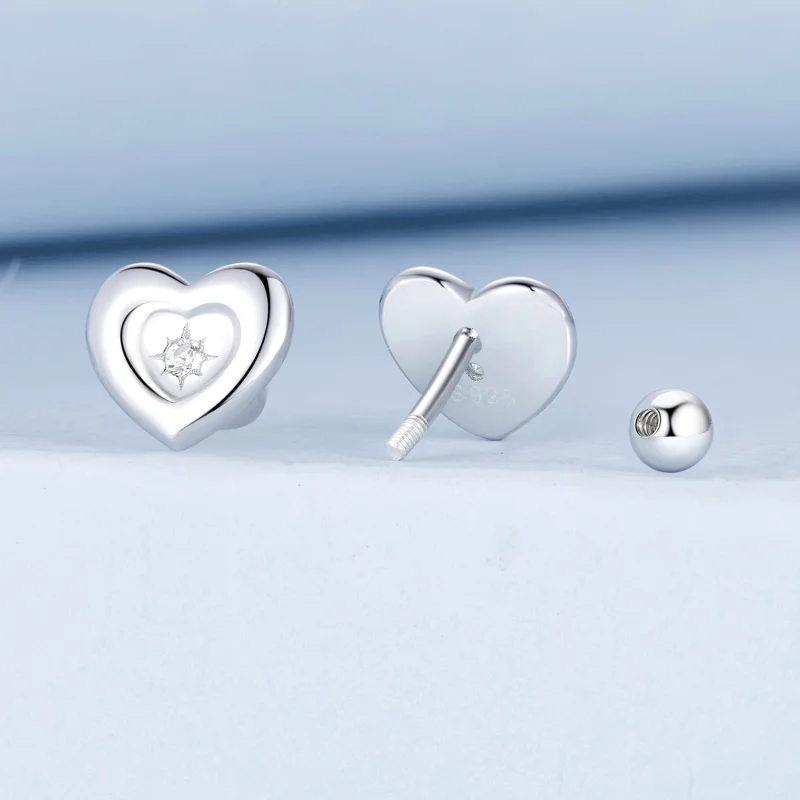 (image for) PANDORA Style Heart Starburst Earrings - BSE1045 - View 2