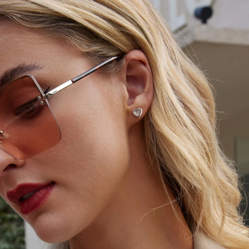 (image for) PANDORA Style Heart Starburst Earrings - BSE1045 - View 7