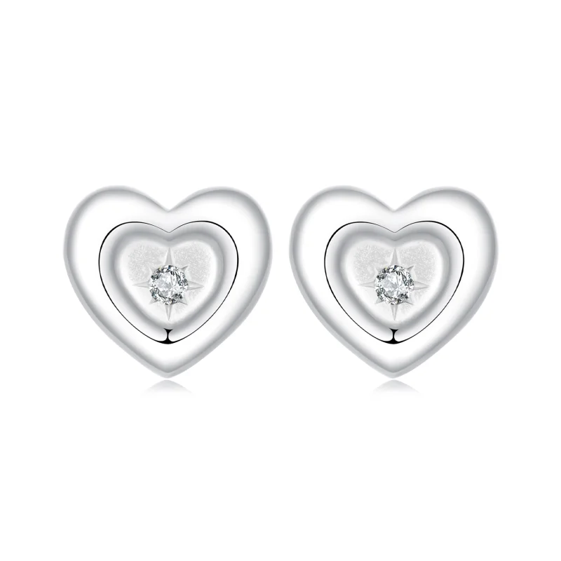 (image for) PANDORA Style Heart Starburst Earrings - BSE1045 - Product Image