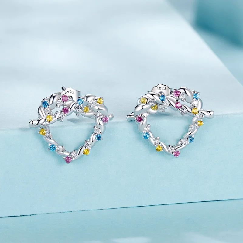 (image for) PANDORA Style Heart twist earrings - SCE1776 - View 2
