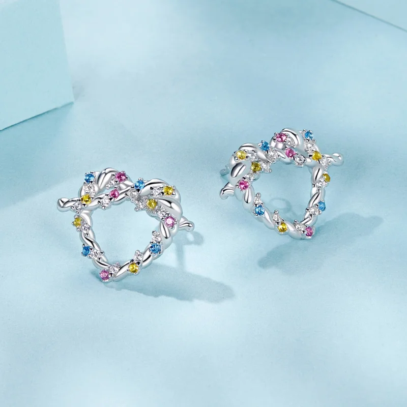 (image for) PANDORA Style Heart twist earrings - SCE1776 - View 3