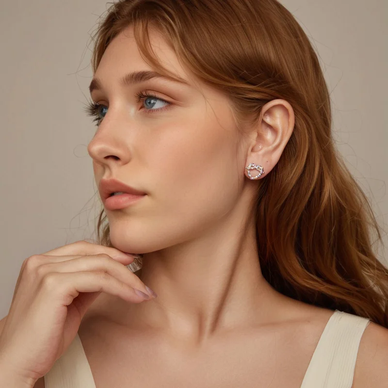 (image for) PANDORA Style Heart twist earrings - SCE1776 - View 7