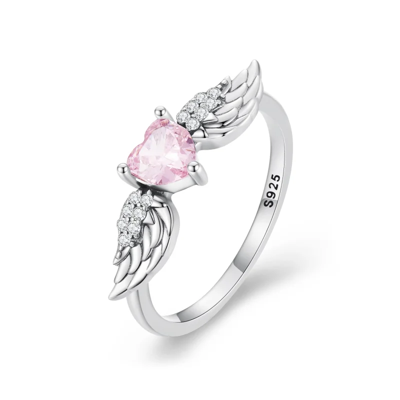 (image for) Pandora Style Heart Wing Ring - SCR874 - Product Image