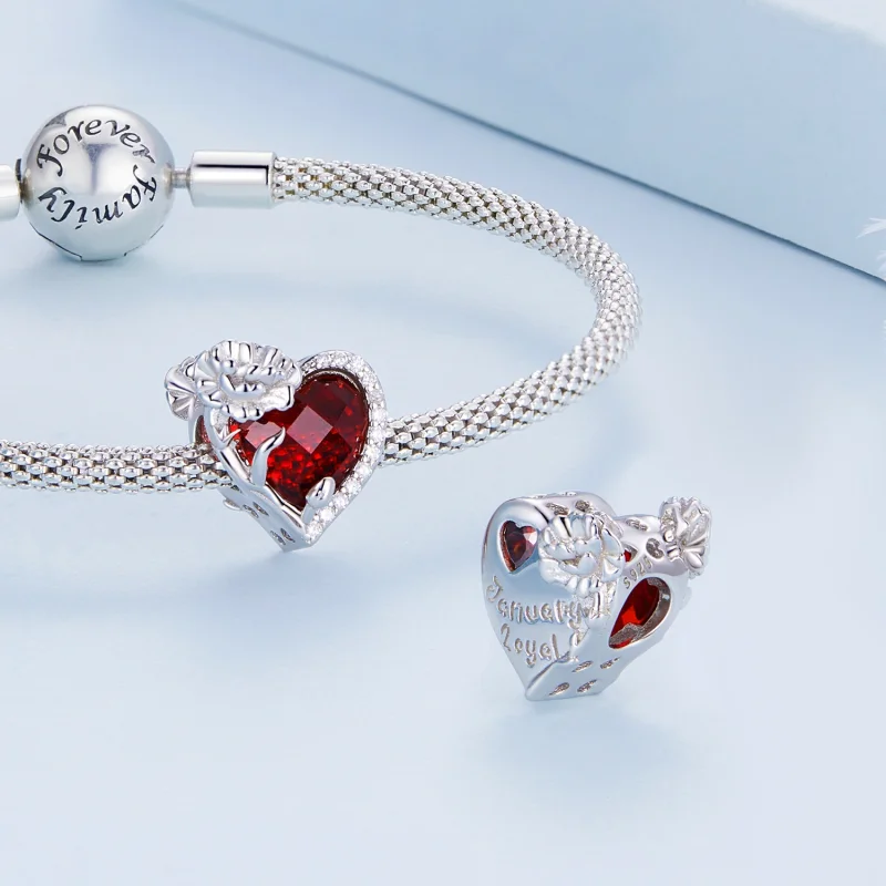 (image for) PANDORA Style January birthstone heart charm - BSC660-1 - View 5