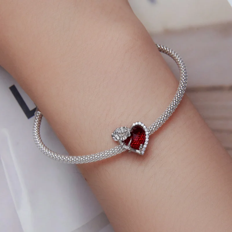 (image for) PANDORA Style January birthstone heart charm - BSC660-1 - View 6