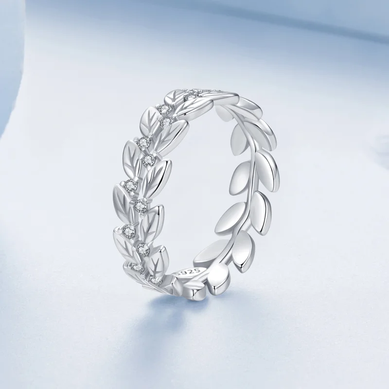 (image for) Pandora Style Leaf Ring - BSR600 - View 2