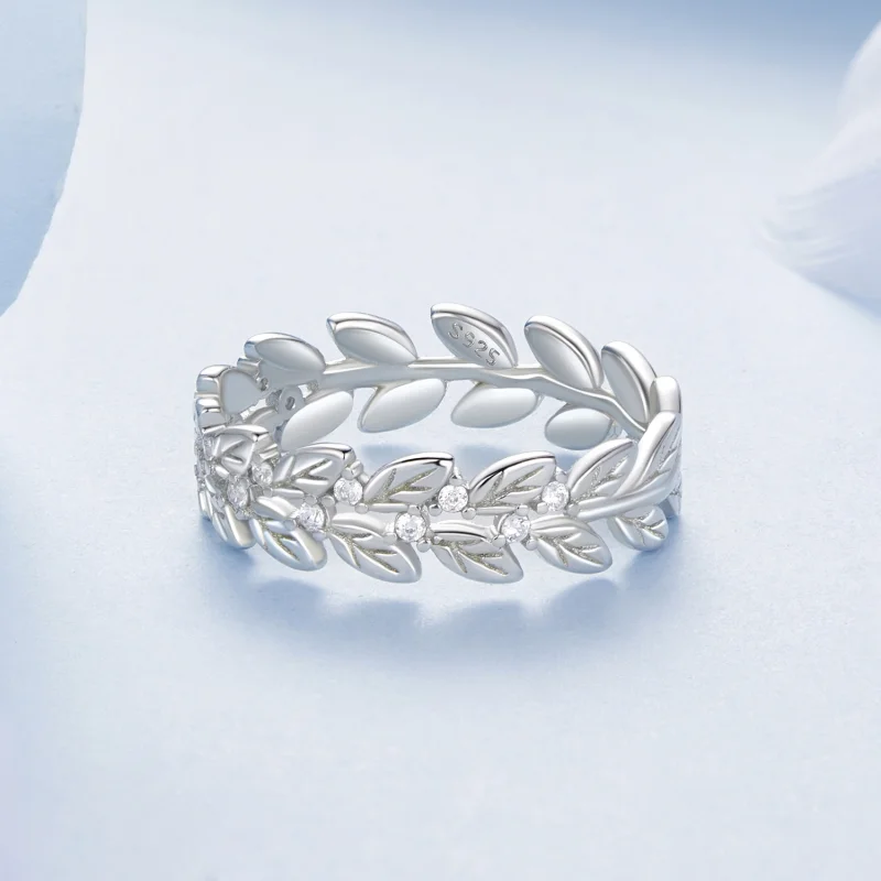 (image for) Pandora Style Leaf Ring - BSR600 - View 4