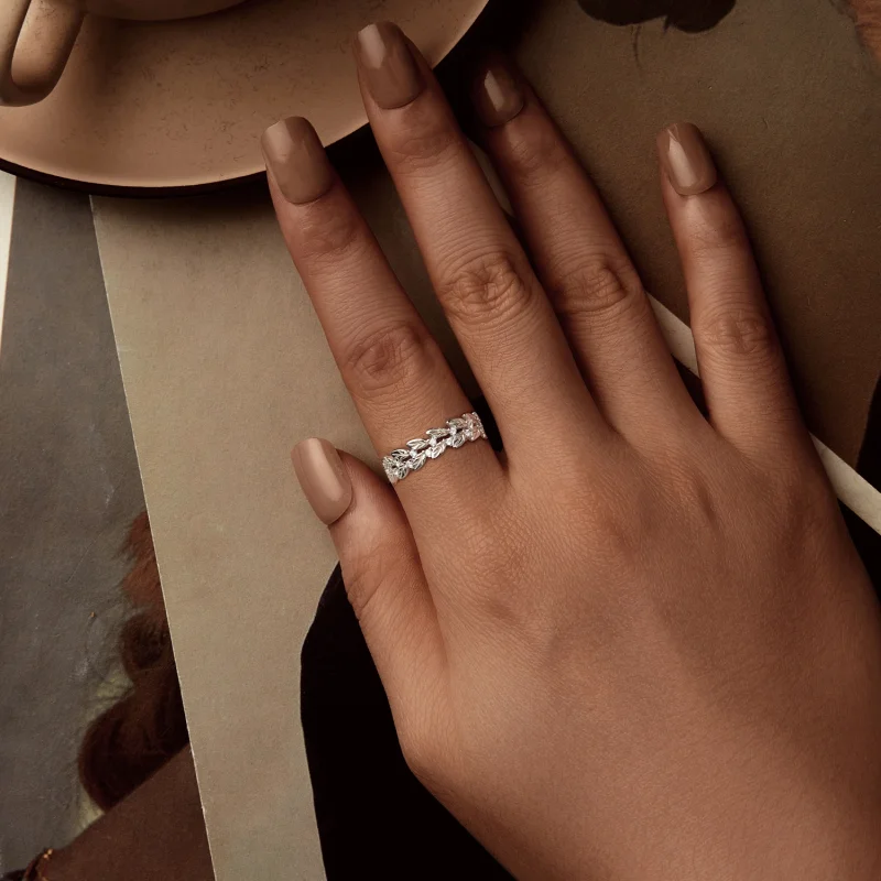 (image for) Pandora Style Leaf Ring - BSR600 - View 5