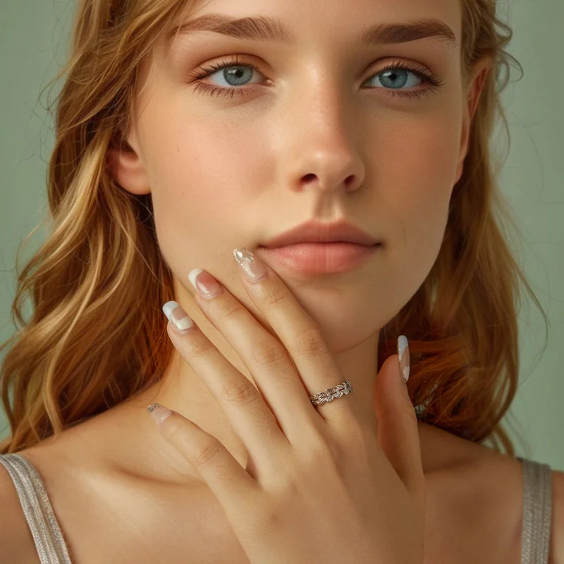 (image for) Pandora Style Leaf Ring - BSR600 - View 9