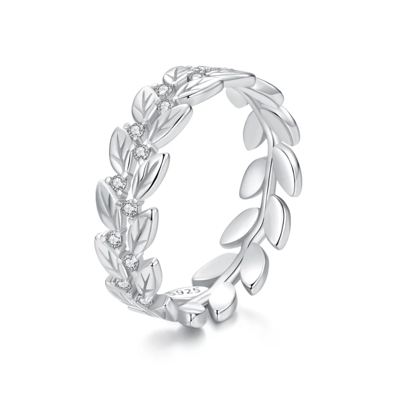 (image for) Pandora Style Leaf Ring - BSR600 - Product Image
