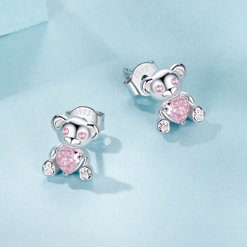 (image for) PANDORA Style Love Bear Earrings - SCE1774 - View 3