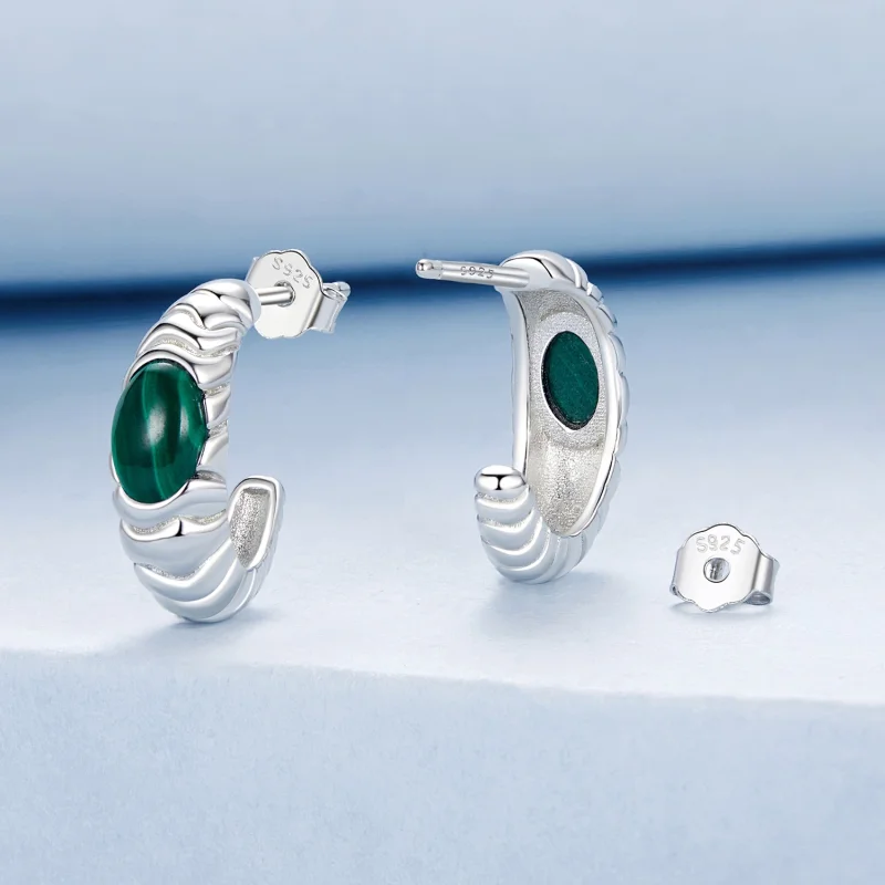 (image for) PANDORA Style Malachite earrings - BSE1057 - View 2