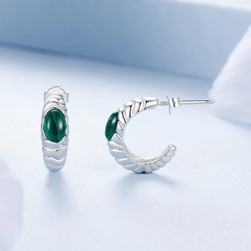 (image for) PANDORA Style Malachite earrings - BSE1057 - View 4