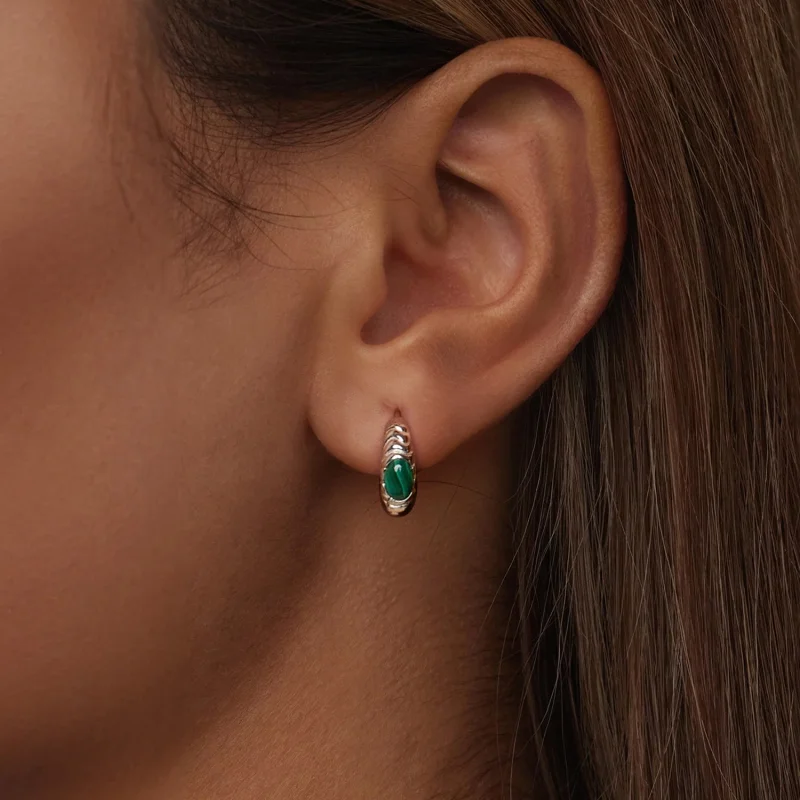 (image for) PANDORA Style Malachite earrings - BSE1057 - View 6