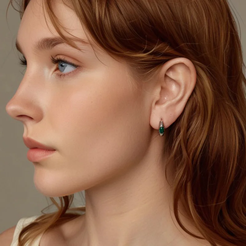 (image for) PANDORA Style Malachite earrings - BSE1057 - View 7