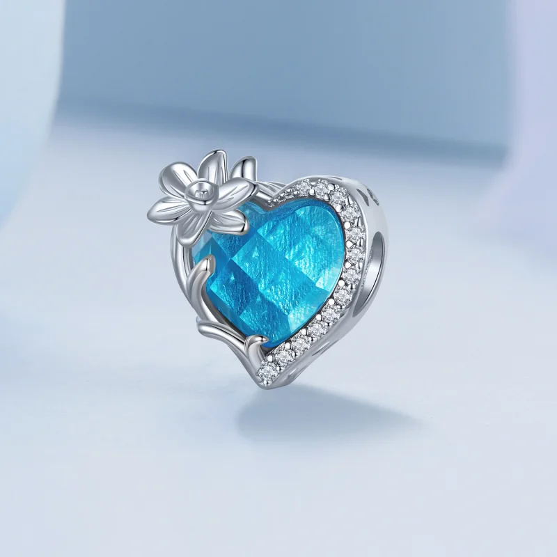 (image for) PANDORA Style March birthstone heart charm - BSC660-3 - View 2