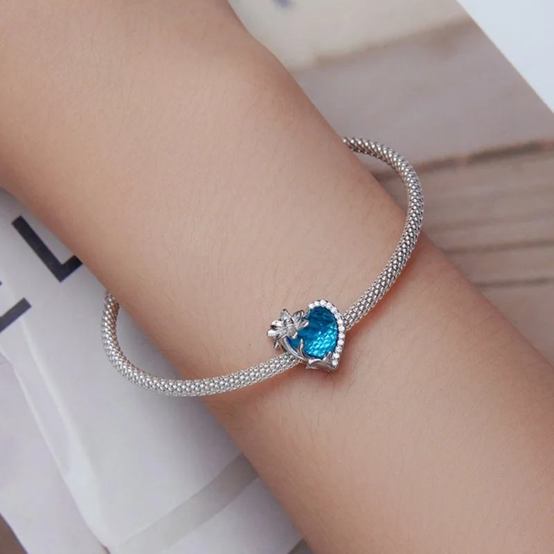 (image for) PANDORA Style March birthstone heart charm - BSC660-3 - View 6