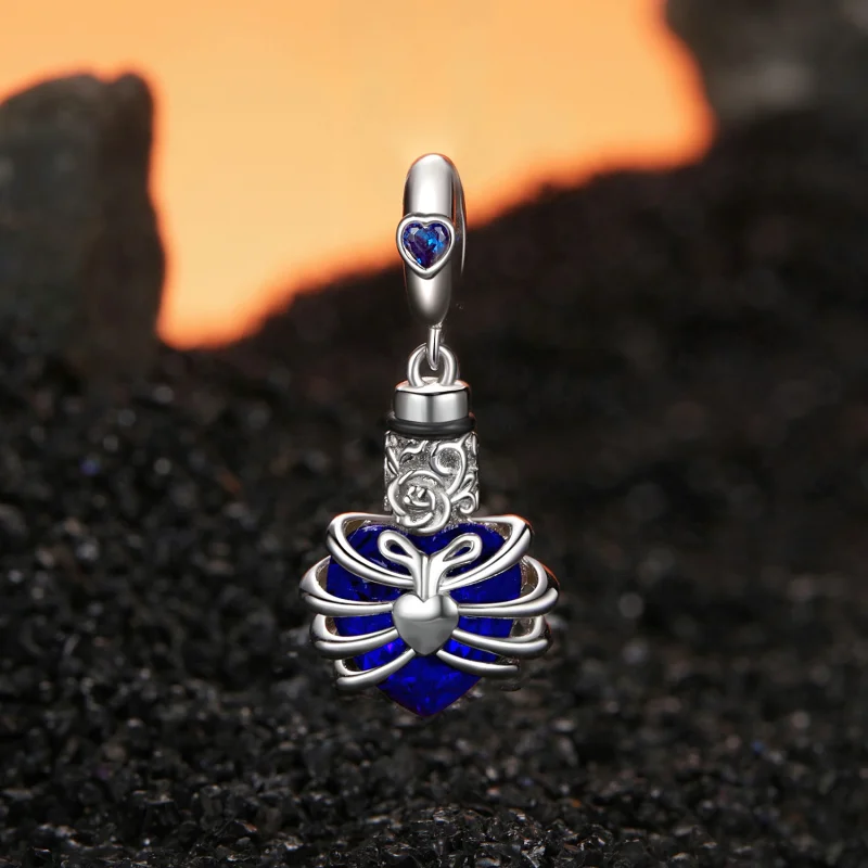 (image for) PANDORA Style Memorial Rose Blue Heart Dangle - BSC1058-BU - View 2