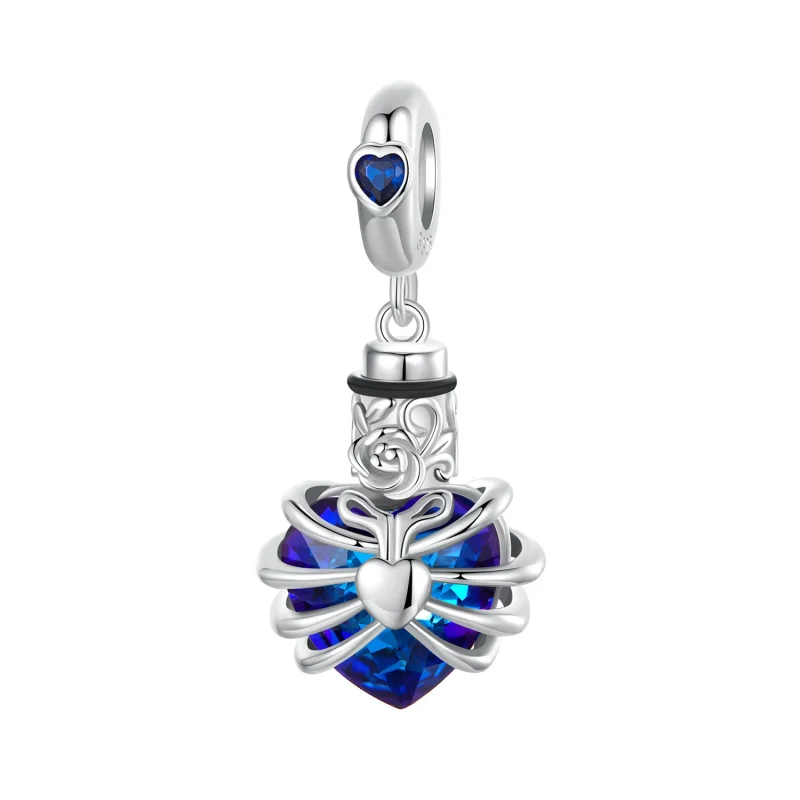 (image for) PANDORA Style Memorial Rose Blue Heart Dangle - BSC1058-BU - Product Image