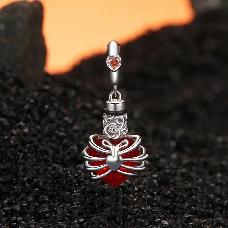 (image for) PANDORA Style Memorial Rose Red Heart Dangle - BSC1058-RD - View 2