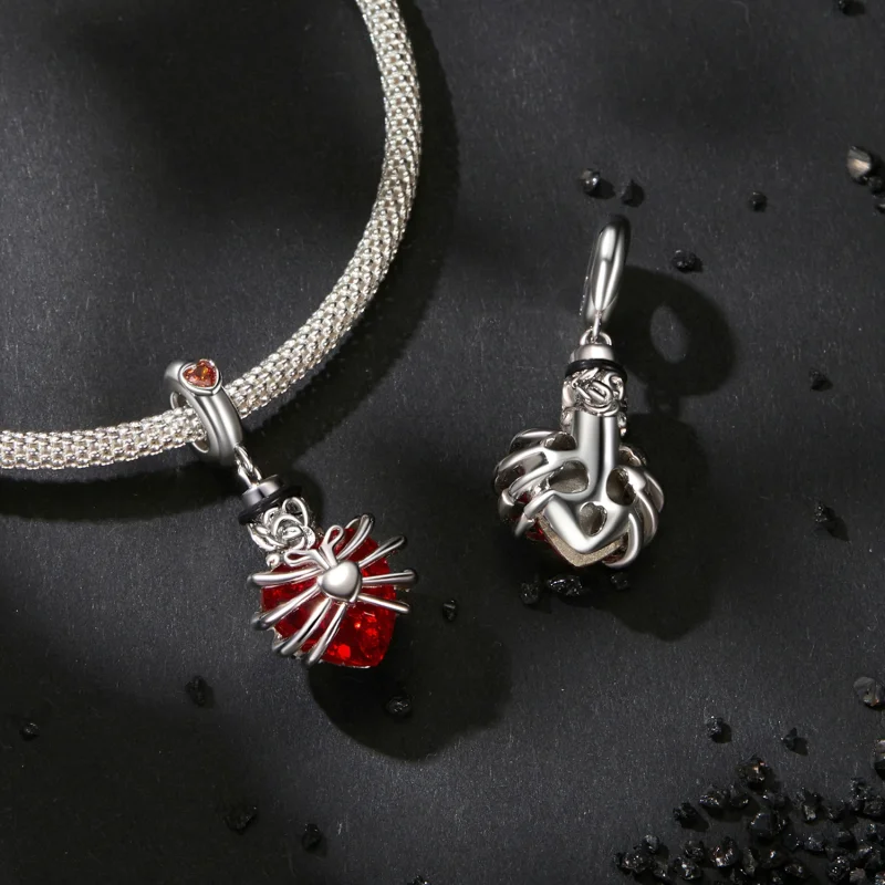 (image for) PANDORA Style Memorial Rose Red Heart Dangle - BSC1058-RD - View 4