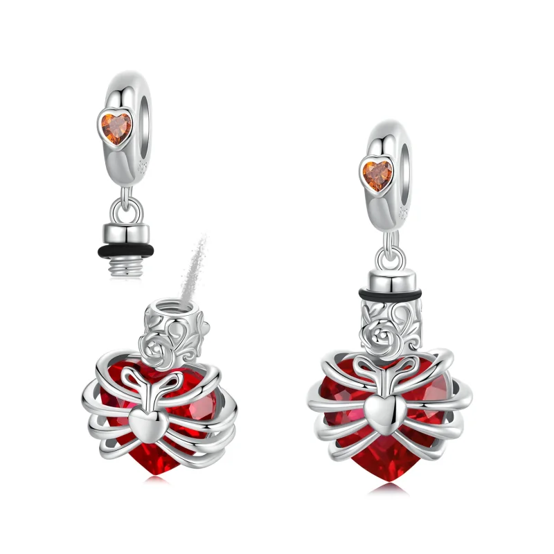 (image for) PANDORA Style Memorial Rose Red Heart Dangle - BSC1058-RD - View 7