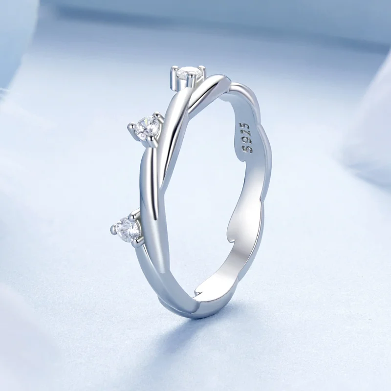 (image for) Pandora Style Minimalist Knotted Bead Ring - BSR586 - View 2