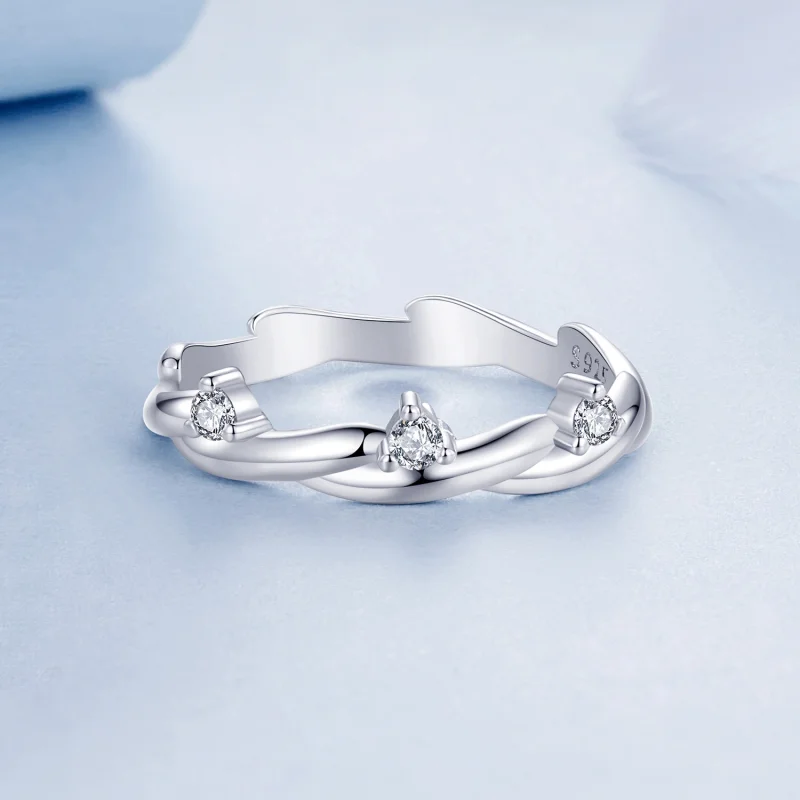 (image for) Pandora Style Minimalist Knotted Bead Ring - BSR586 - View 4