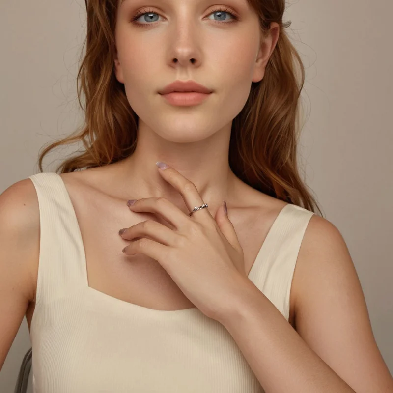 (image for) Pandora Style Minimalist Knotted Bead Ring - BSR586 - View 9