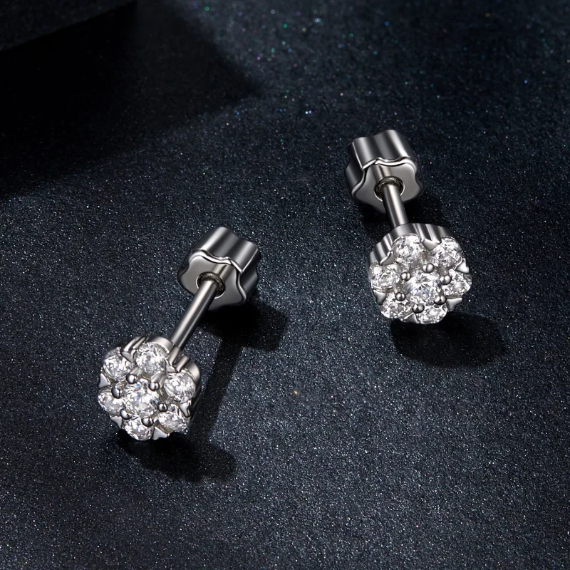 (image for) PANDORA Style Moissanite earrings (with one certificate) - MSE059 - View 3