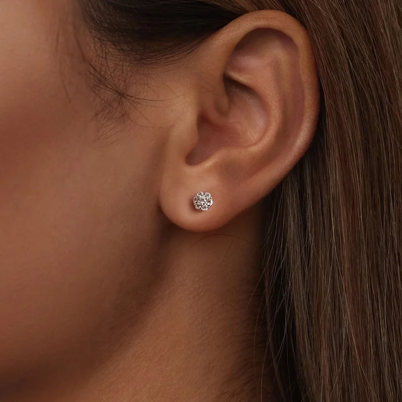 (image for) PANDORA Style Moissanite earrings (with one certificate) - MSE059 - View 6