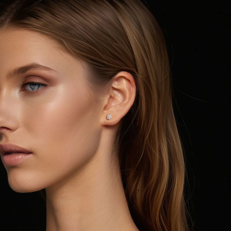 (image for) PANDORA Style Moissanite earrings (with one certificate) - MSE059 - View 7