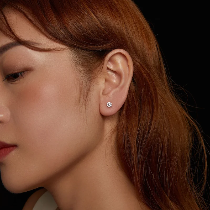 (image for) PANDORA Style Moissanite earrings (with one certificate) - MSE059 - View 10