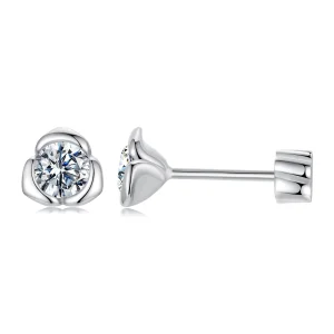 (image for) PANDORA Style Moissanite Rose Earrings (with one certificate) - MSE071