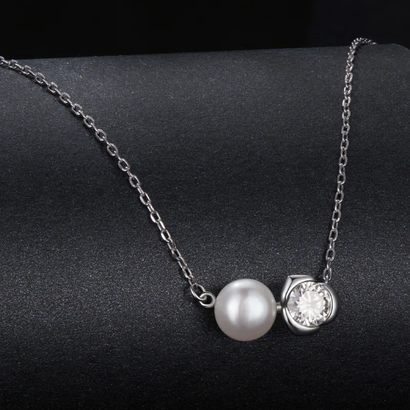 (image for) PANDORA Style Moissanite Rose Necklace (with one certificate) - MSN040 - View 2