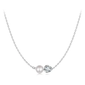 (image for) PANDORA Style Moissanite Rose Necklace (with one certificate) - MSN040