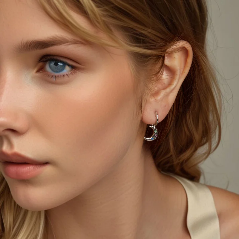 (image for) PANDORA Style Moon Earrings - SCE1778 - View 8