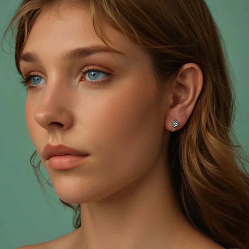 (image for) PANDORA Style Navy Princess Square Earrings - BSE1100 - View 7