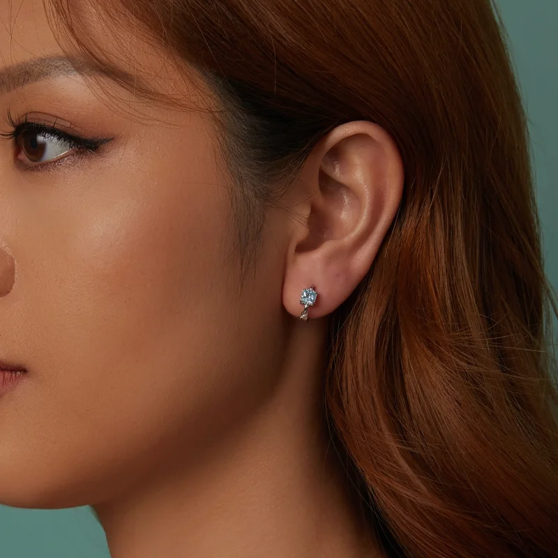 (image for) PANDORA Style Navy Princess Square Earrings - BSE1100 - View 8