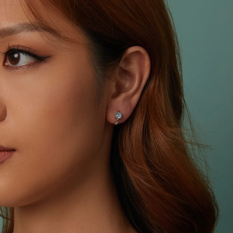 (image for) PANDORA Style Navy Princess Square Earrings - BSE1100 - View 9