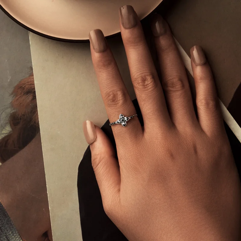 (image for) PANDORA Style Night Flower Ring - SCR1075 - View 6