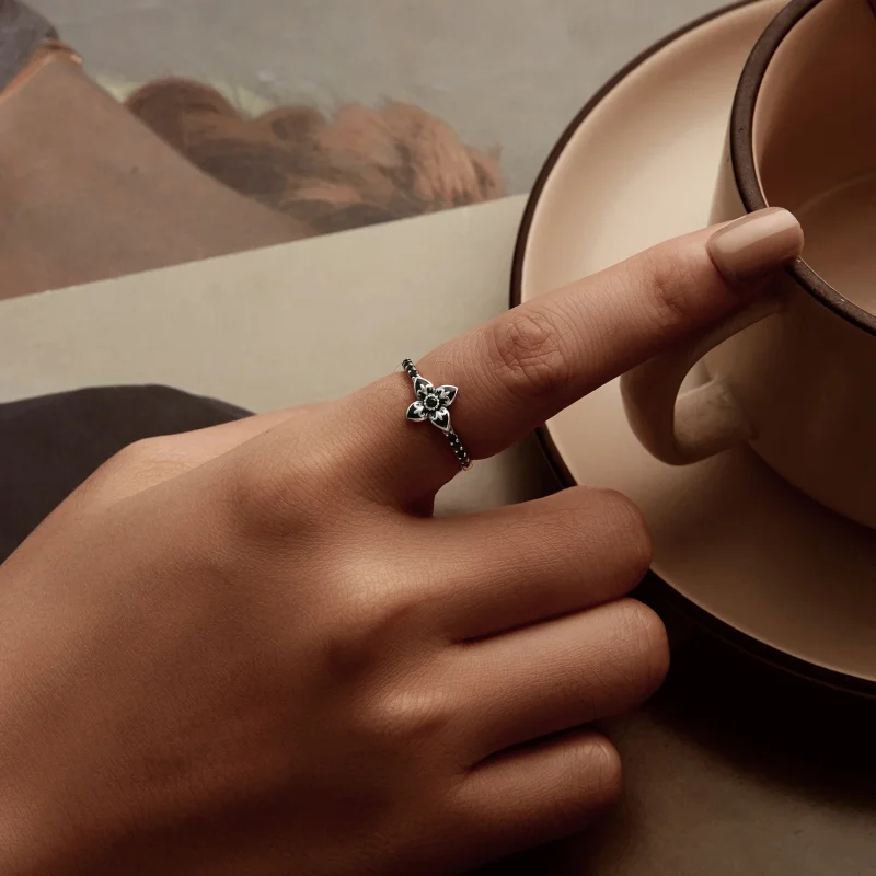 (image for) PANDORA Style Night Flower Ring - SCR1075 - View 7