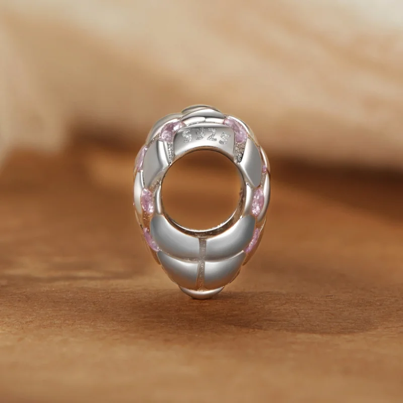 (image for) PANDORA Style Pink diamond heart beads - BSC1054 - View 3